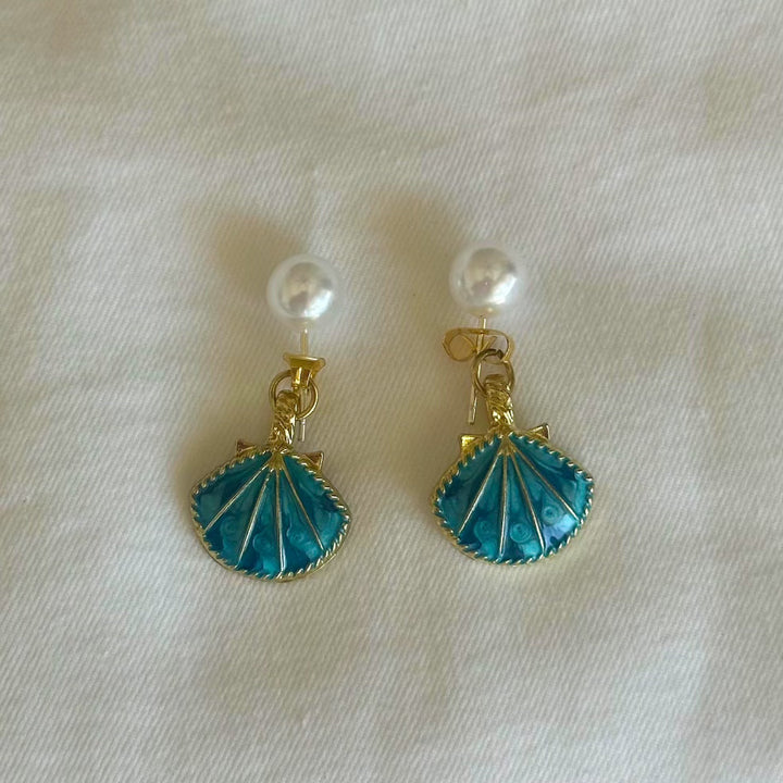 Ocean's Blue Pearl Earrings - Beach Collection