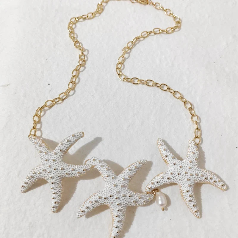 Triple Starfish necklace - Beach Collection