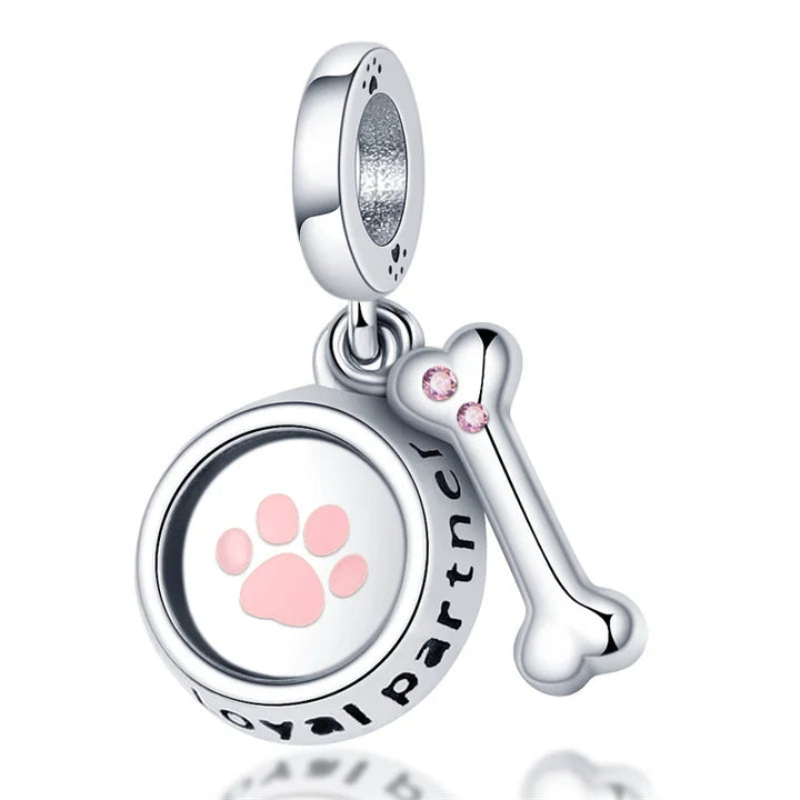 Loyal Partner Dog Charm with Bone